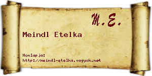 Meindl Etelka névjegykártya